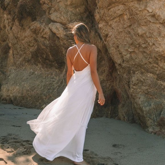 LAST ONE -PETAL DUST MAXI DRESS - WHITE - Picture 7 of 10